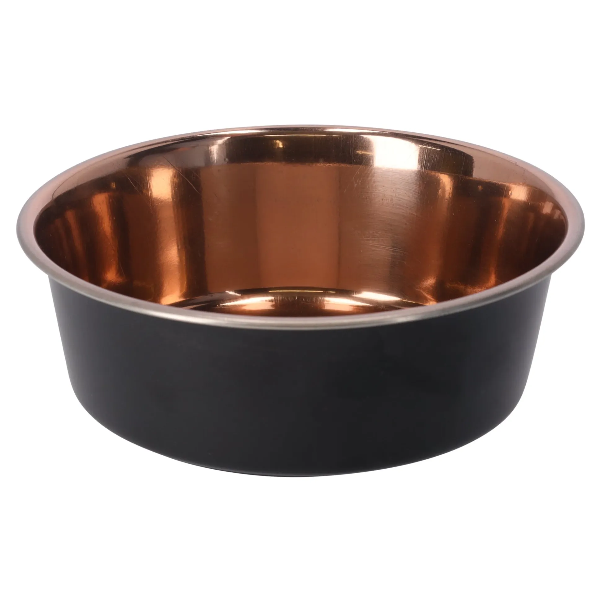 Voerbak Ezra rvs zwart/koper D21cm 1800ml FP