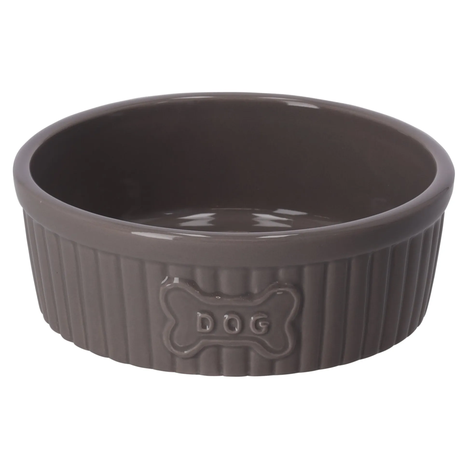 Voerbak hond kera 15cm 640ml taupe