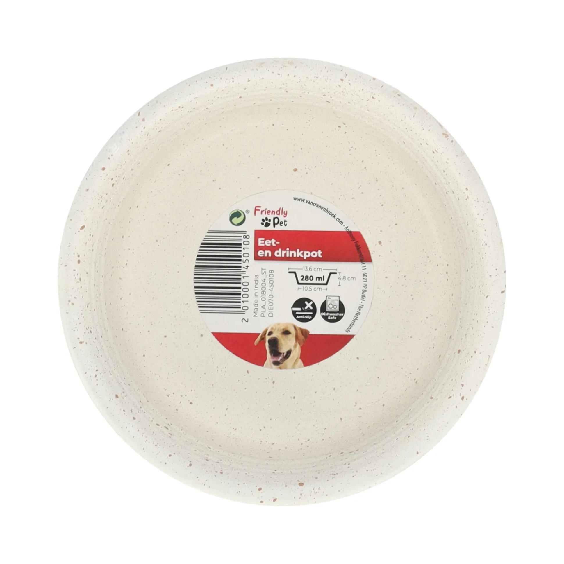 Voerbak rond Ligna S 280ml wit FP