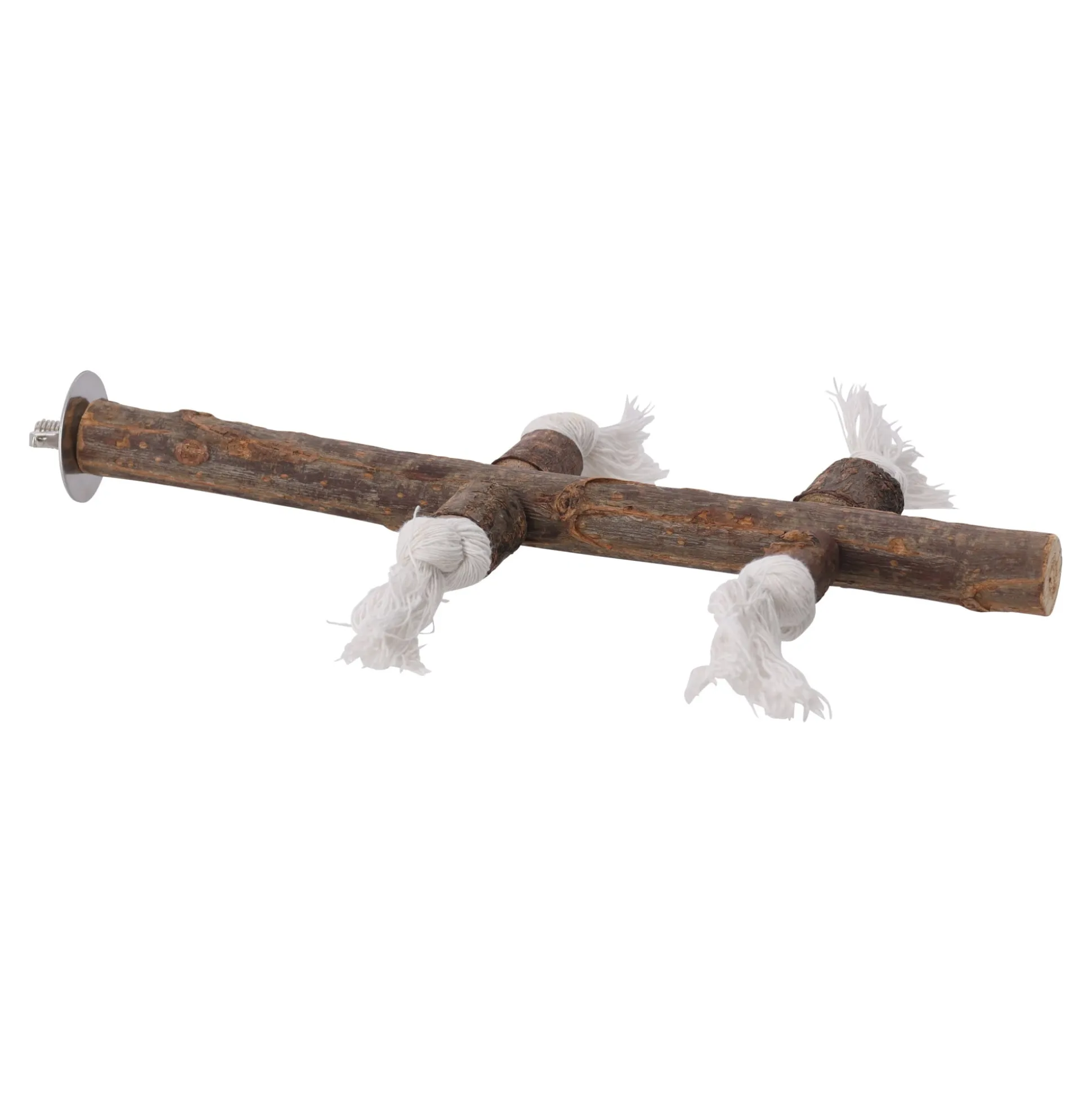 Vogel zitstok hout+touw 25cm