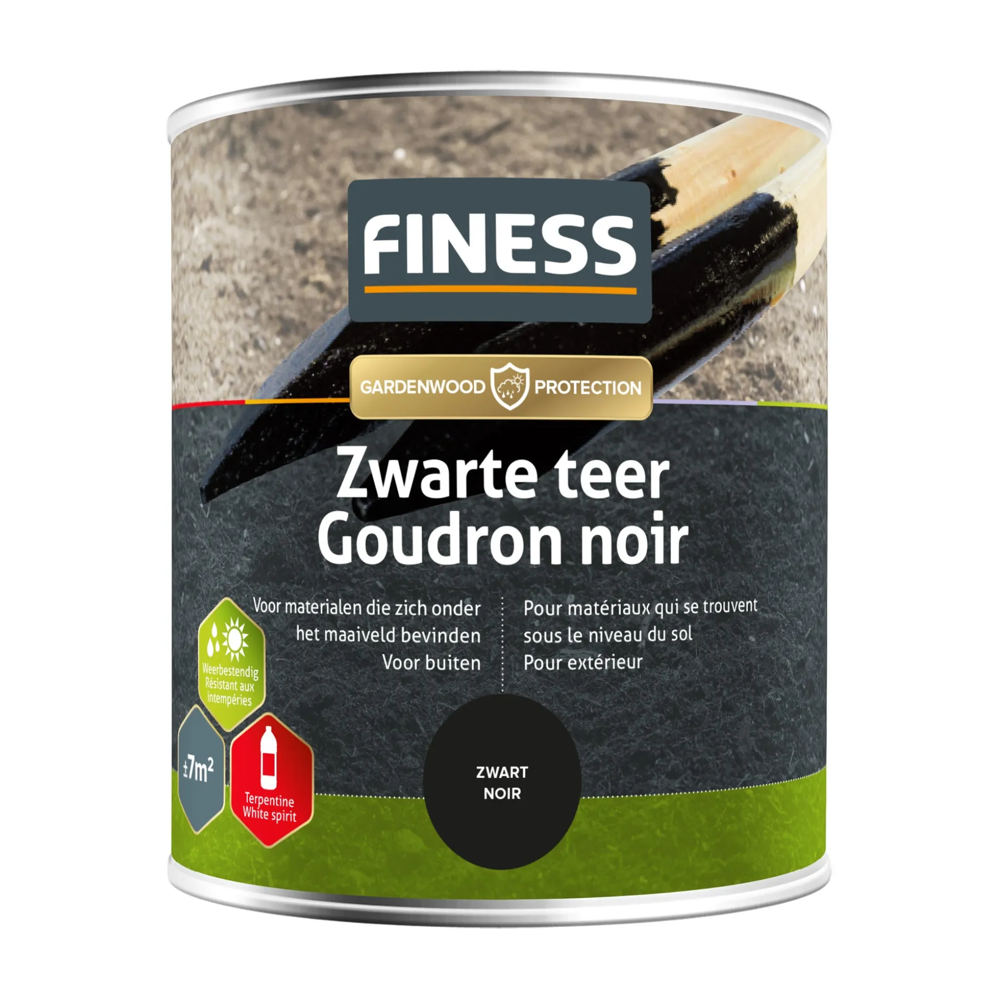 Zwarte teer 750ml Finess